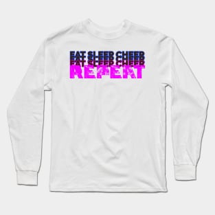 eat sleep cheer repeat Long Sleeve T-Shirt